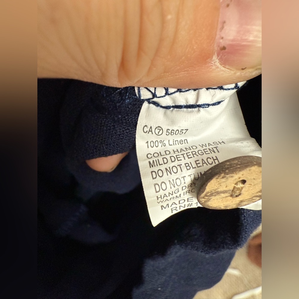 Petal And Pup Navy Blue Linen Short Sleeve Jumpsuit Size 10 Casual Summer - Picture 8 of 9